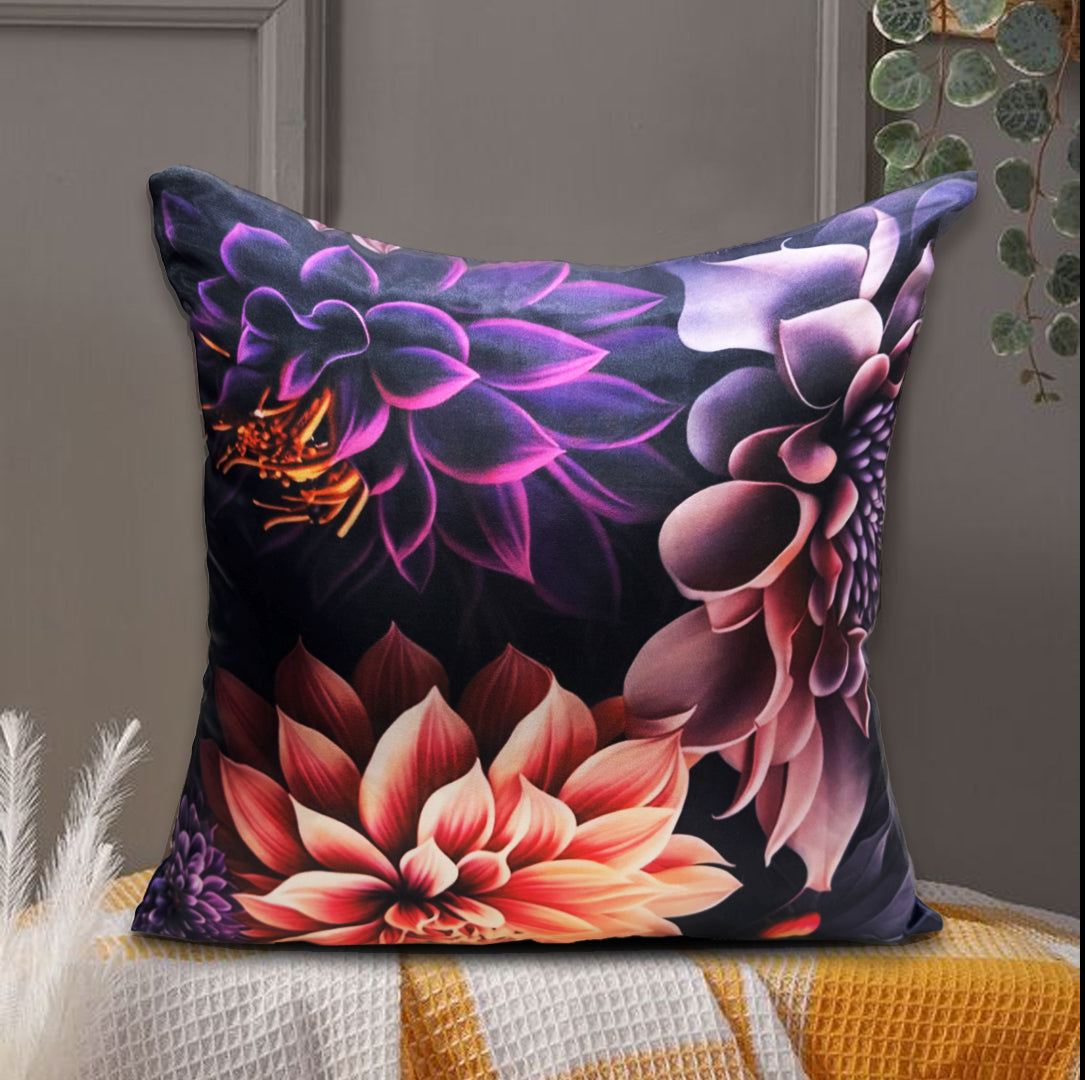 Floral fantasy 3d printed silk cushion cover