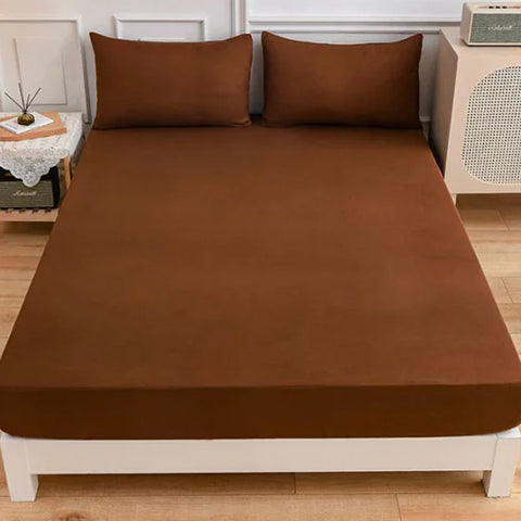 Jersey fitted sheet brown