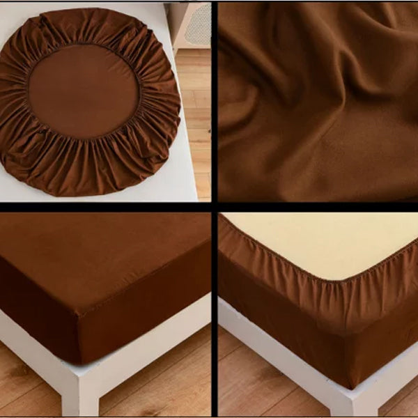 Jersey fitted sheet brown