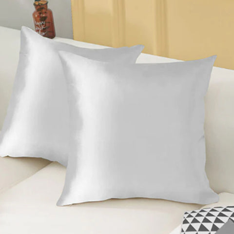 Silk cushion cover white