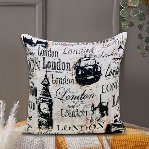 London dreams 3d printed silk cushion cover