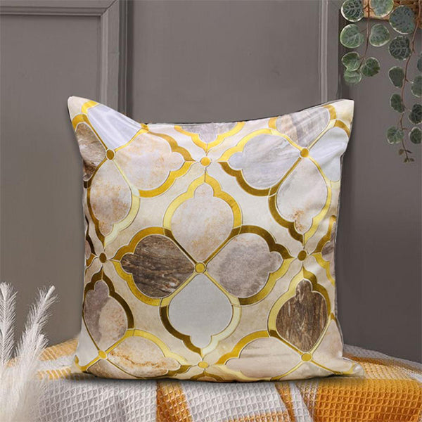 Marble majesty 3d printed silk cushion cover