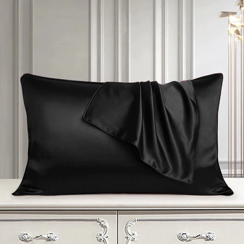 Silk pillow cover black