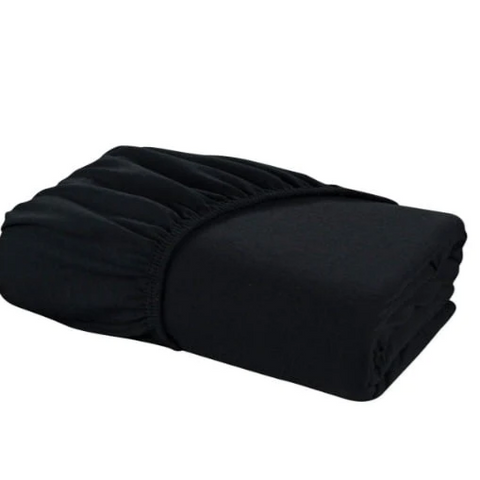 Jersey fitted sheet black