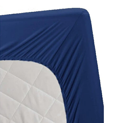 Jersey fitted sheet blue