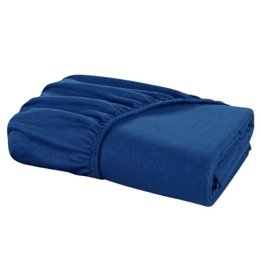 Jersey fitted sheet blue