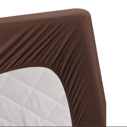 Jersey fitted sheet brown