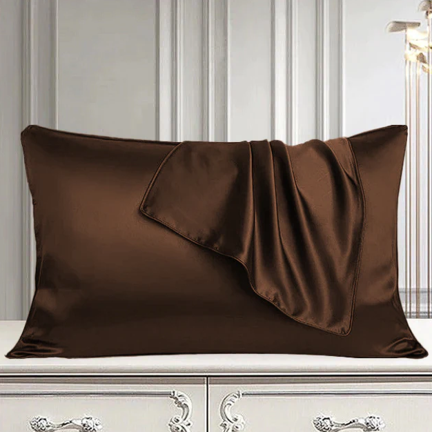 Silk pillow cover brown