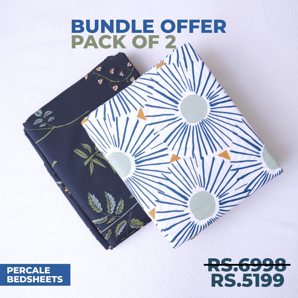 Bundle Offer | Pack of 2 Percale Bedsheets