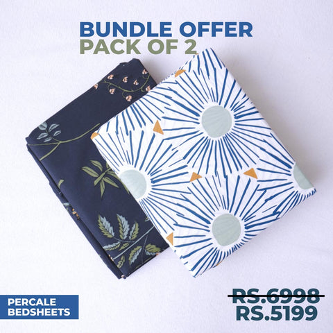 Bundle Offer | Pack of 2 Percale Bedsheets