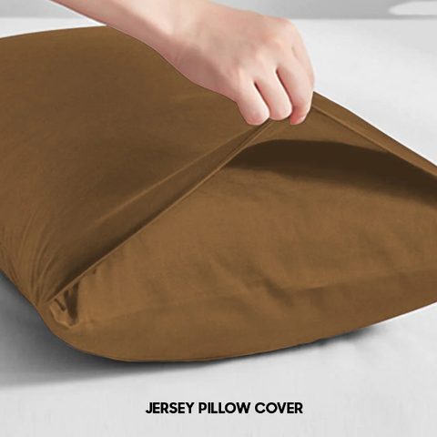 Jersey pillow covers camel