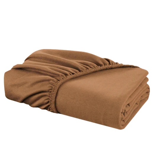Jersey fitted sheet camel