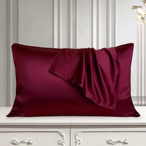 Silk pillow cover crimson maroon