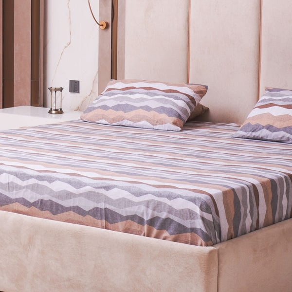 Zigzag Percale Cotton Bedsheet