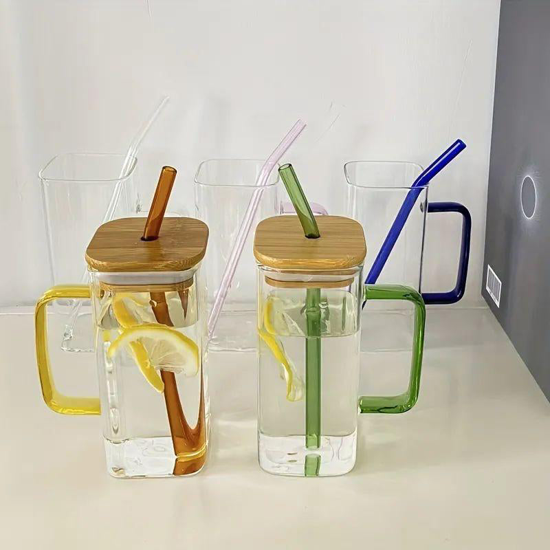 GLASS WITH STRAW AND LID
