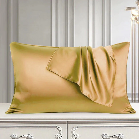 Silk pillow cover golden