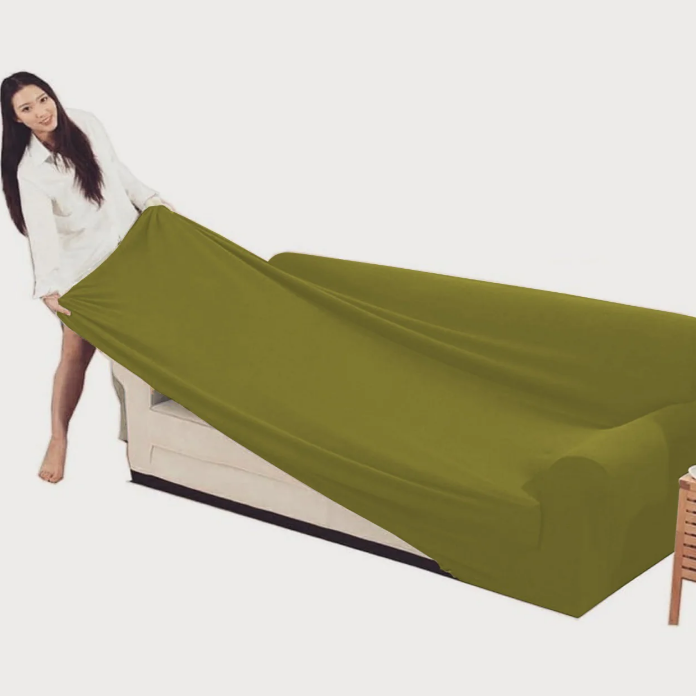 Jersey sofa cover green