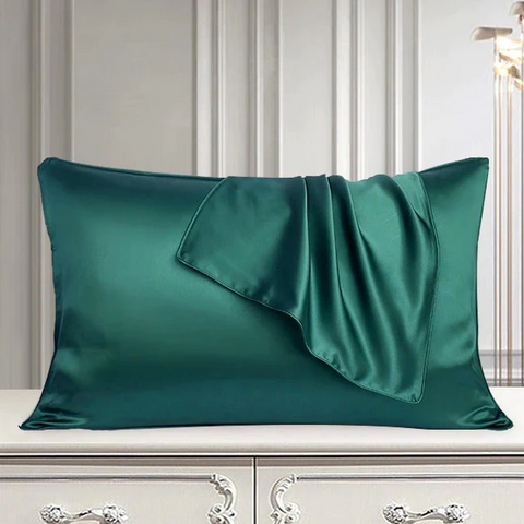 Silk pillow cover green