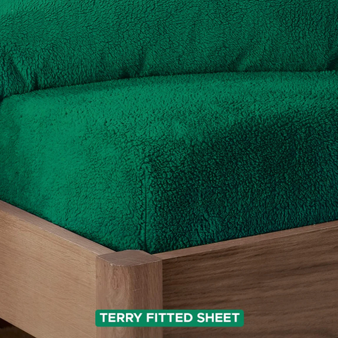 Terry fitted sheet green