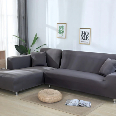 L Shape Jersey sofa cover grey