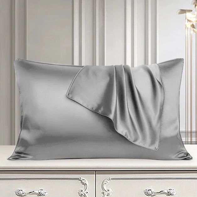 Silk pillow cover grey