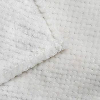 Waffle fleece blanket bed throw cream white