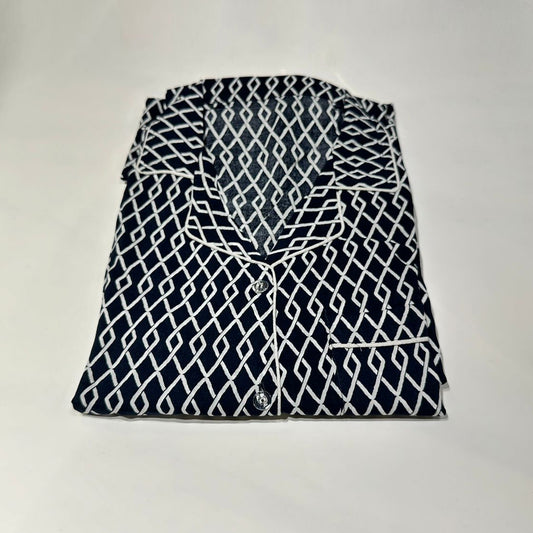 Womens loungewear blue geometric