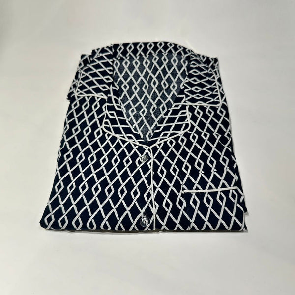 Womens Nightwear blue geometric