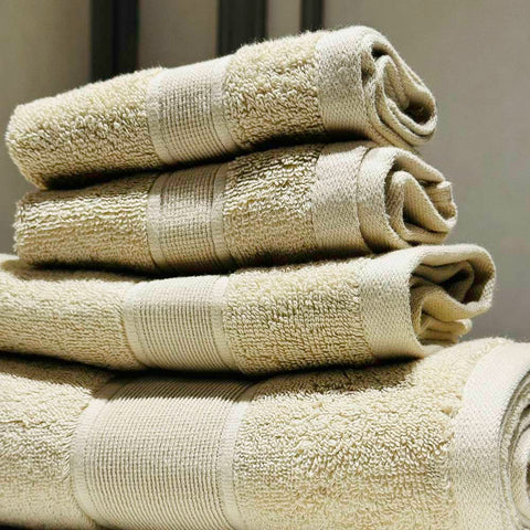 4 Pcs bath towel set beige