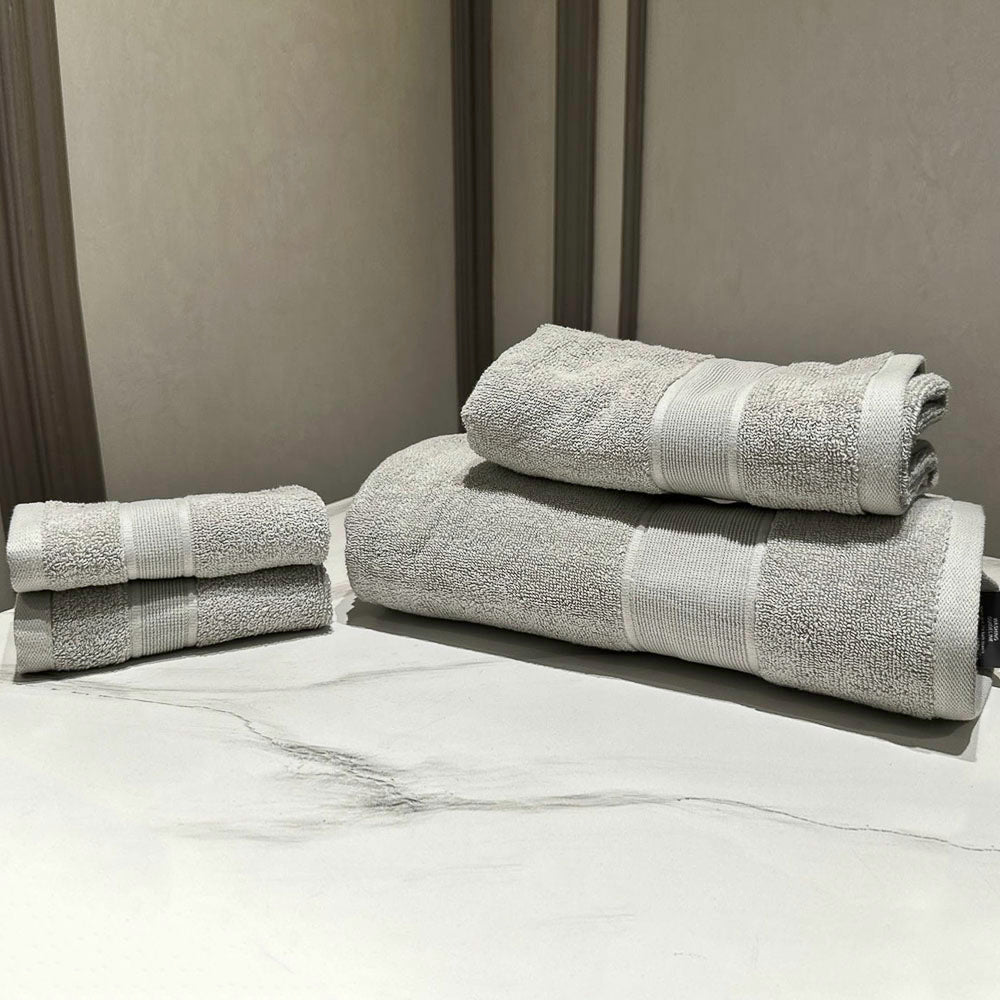 4 Pcs bath towel set silver