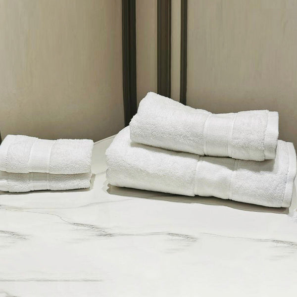 4 Pcs bath towel set white