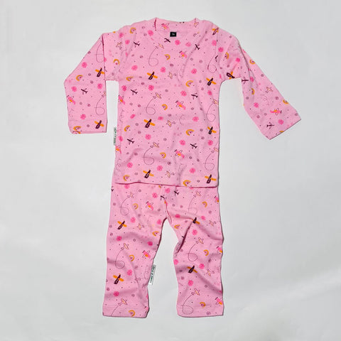 Infant nightsuit pink aeroplane