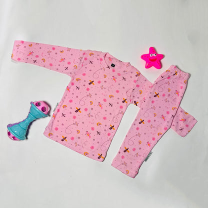 Infant nightsuit pink aeroplane