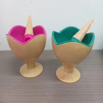 Double Delight Ice Cream Cups with Cone Spoons