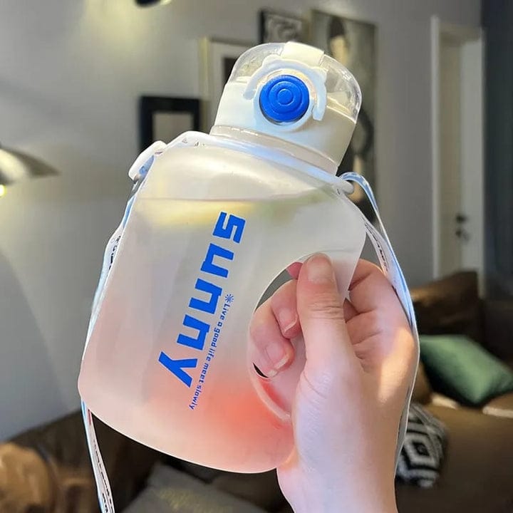 summer outdoor water bottle with straw