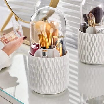 Sleek 360° Spinning Makeup Brush Holder