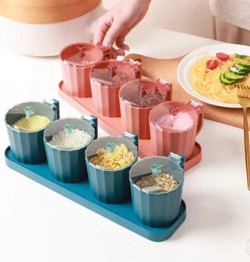 Multi Grid Kitchen Seasoning Set With Spoons