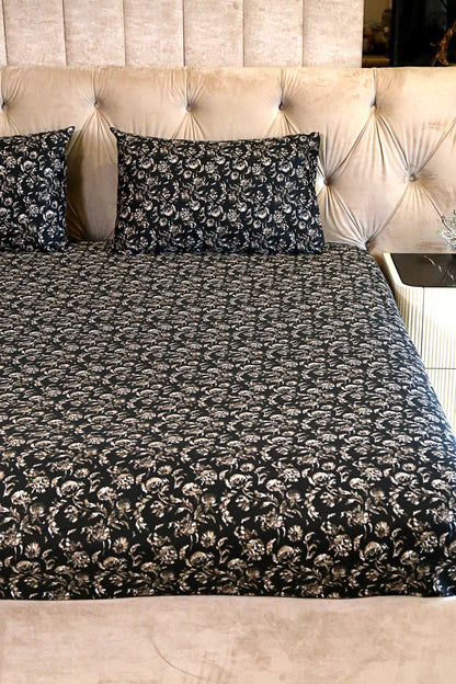 black forest 100% cotton satin fitted bedsheet