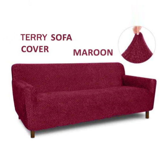 Terry sofa cover maroon