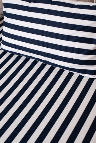 Harbor stripes 100% cotton satin bedsheet