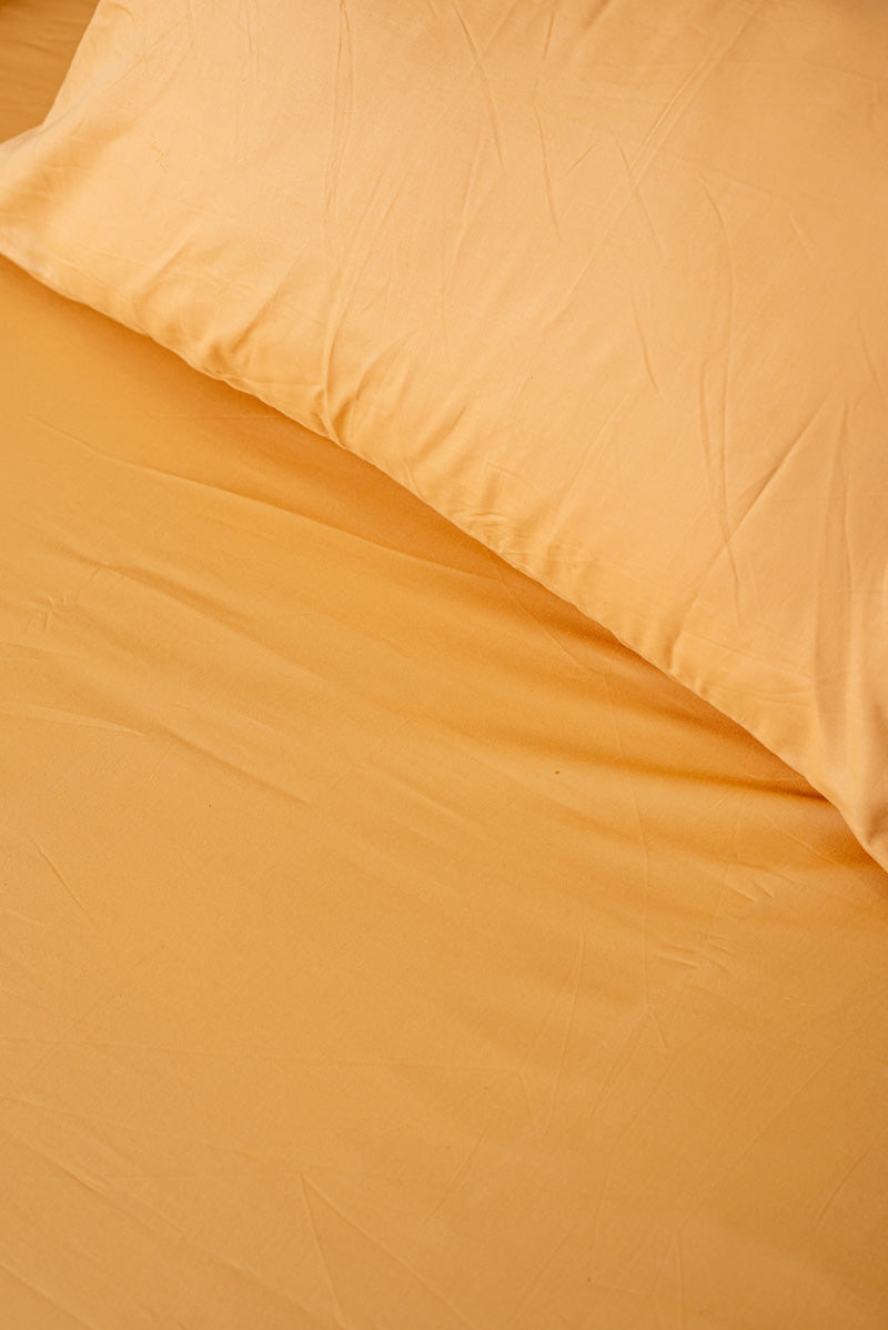 Honey gold 100% cotton satin bedsheet