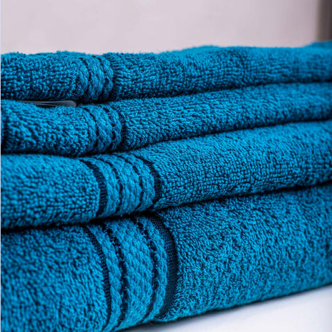 Comb cotton bath towel set blue