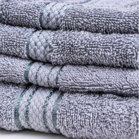 Comb cotton bath towel set light grey