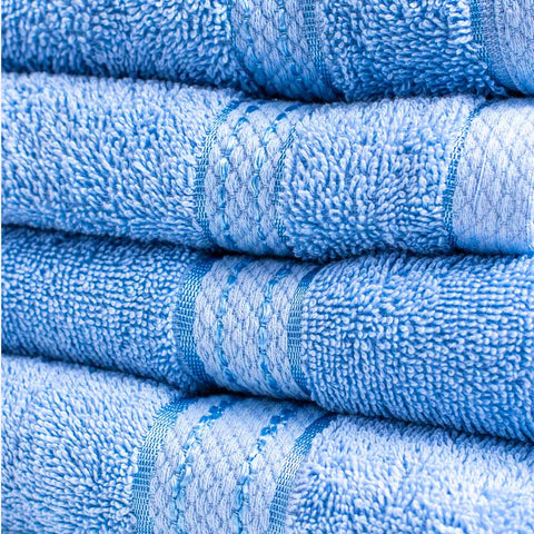 Comb cotton bath towel set ice blue