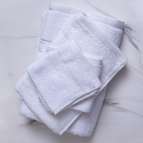 Comb cotton bath towel set white