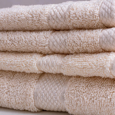 Comb cotton bath towel set off white