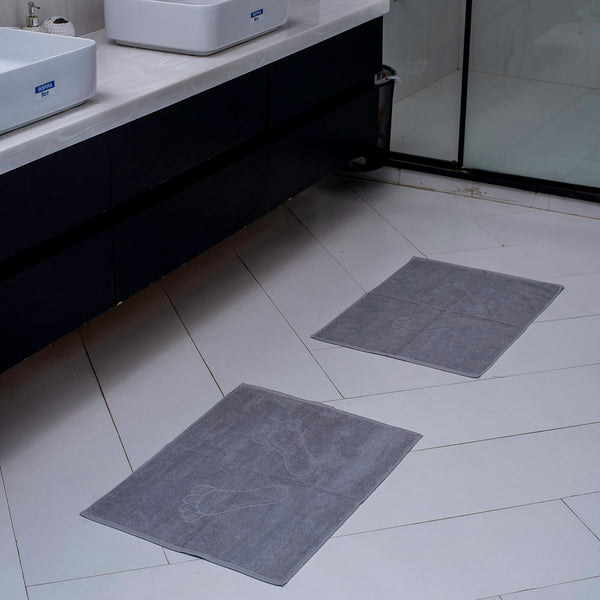 Footprint bathmat light grey