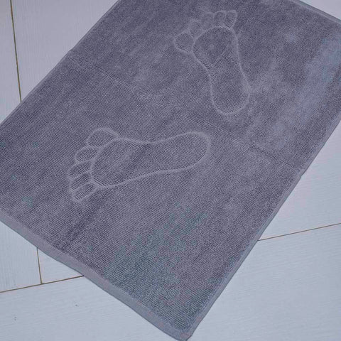 Footprint bathmat light grey