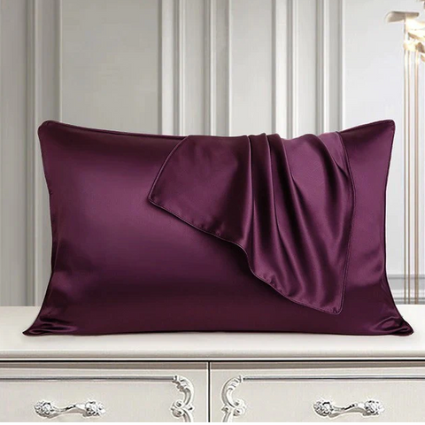 Silk pillow cover purple