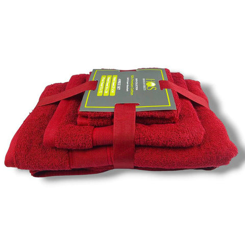 4 Pcs bath towel set red
